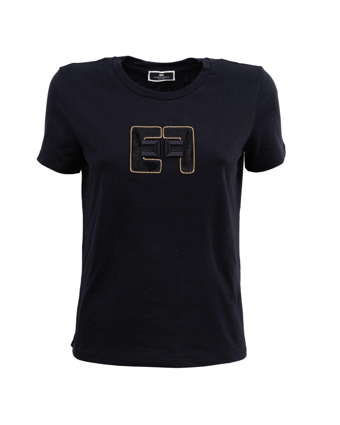 shop ELISABETTA FRANCHI Saldi T-shirt: Elisabetta Franchi T-shirt con logo ricamato centrale.
Manica corta.
Fit dritto.
Scollo rotondo.
Composizione: 100% cotone.
Made in Italy.. MA01026E2-110 number 9066320